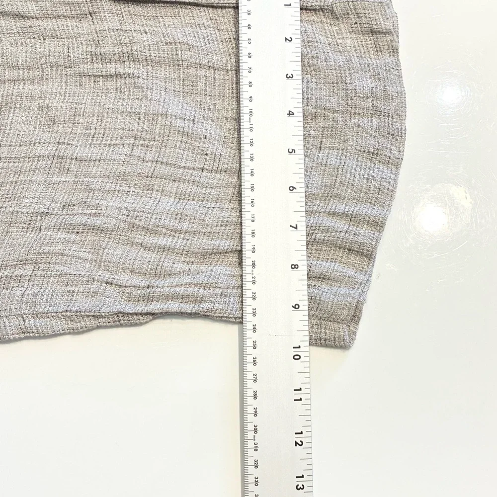 Nwot Zara Crinkle Wide Leg Linen Pant Small Embellished Drawstring